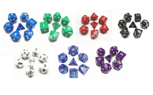 Single Colour roleplaying dice set